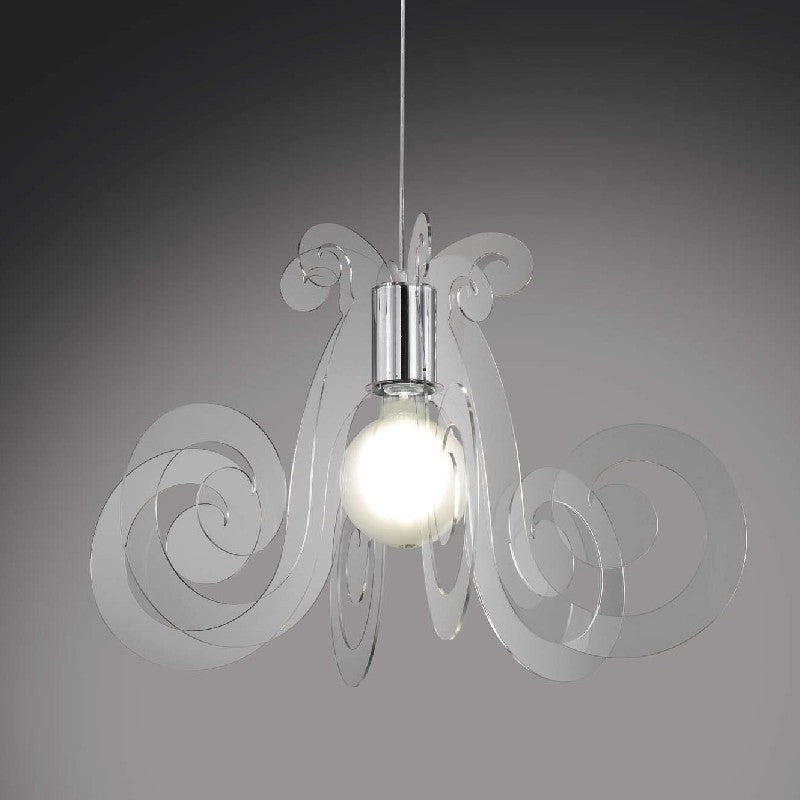 Lustre suspension en plexiglas MIZAR transparent diamètre 64x h41 cm