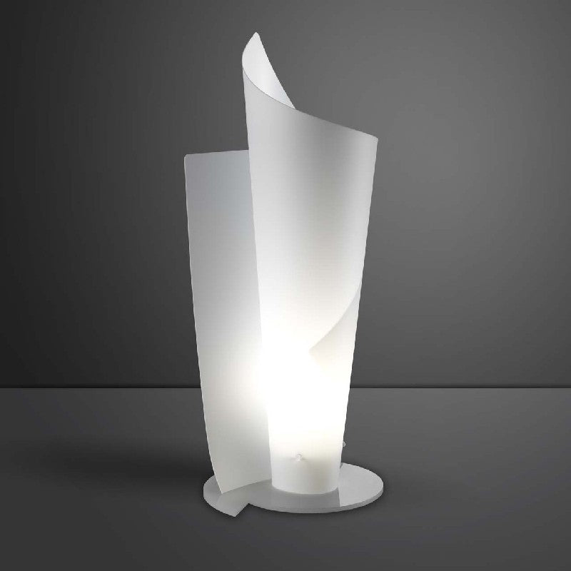 Lampe de table en Polilux VELA Bianca diamètre 19 x h50 cm