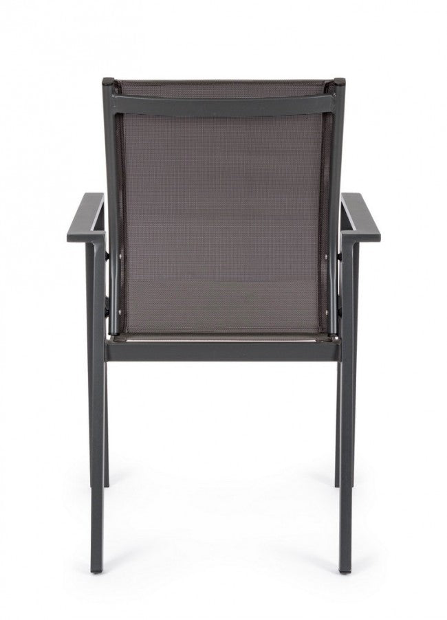 Chaise d'extérieur Crozet avec accoudoirs anthracite foncé