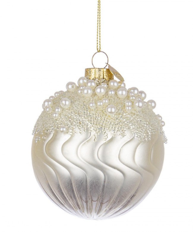 12x Vt Emotions Sphère Blanc Nacré D80