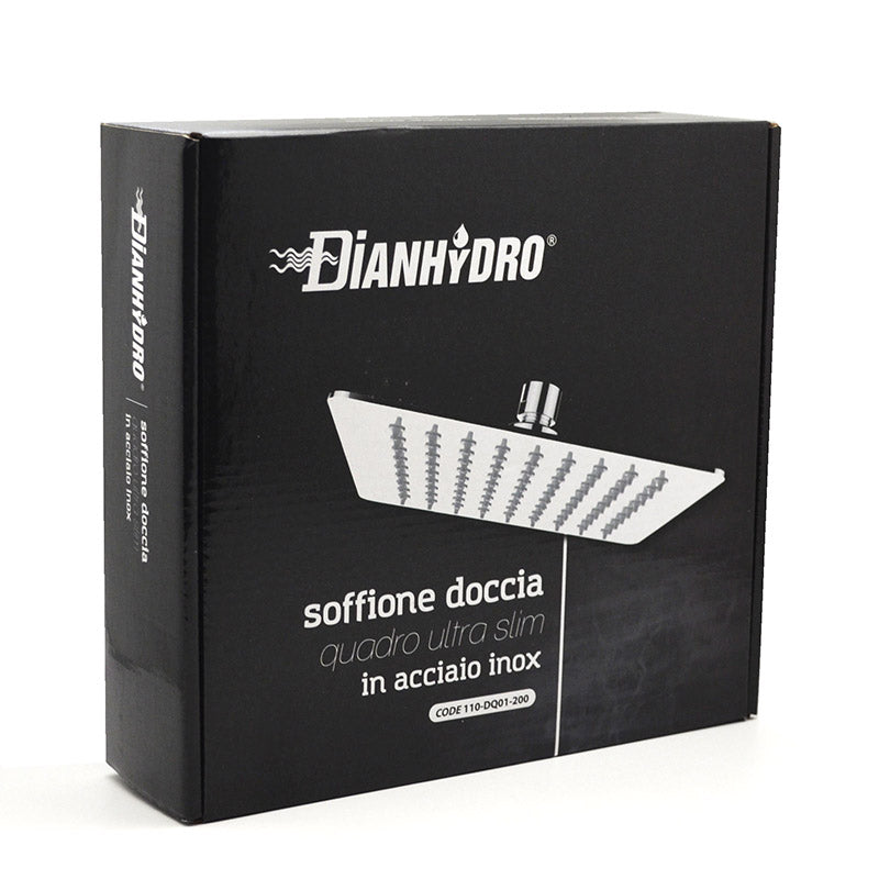 Pomme de douche ultra fine en inox 35x35 cm