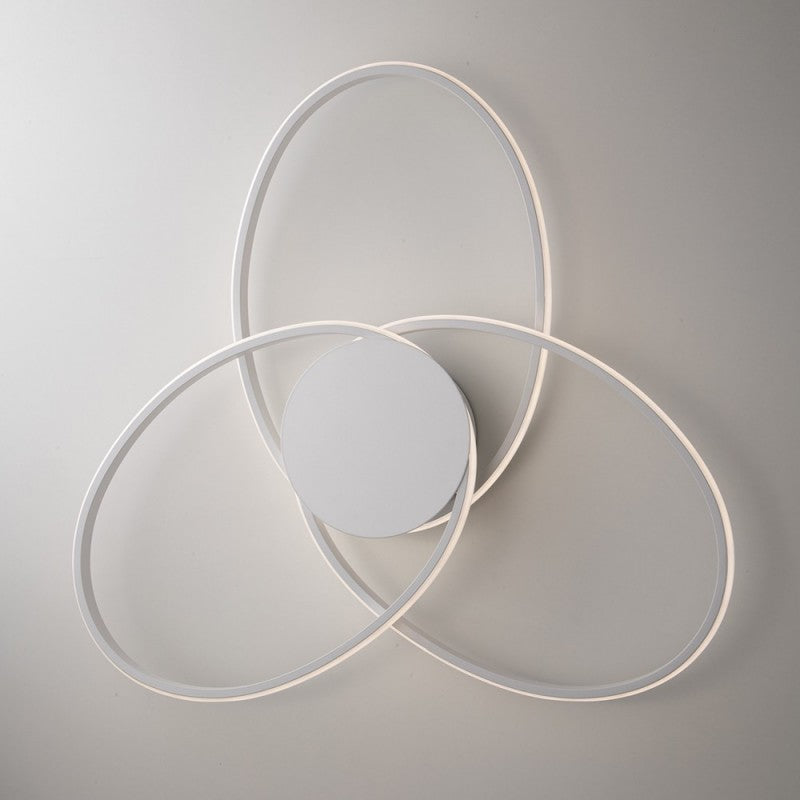 Plafonnier en métal blanc et aluminium avec 3 LED intégrées 67x h8 cm