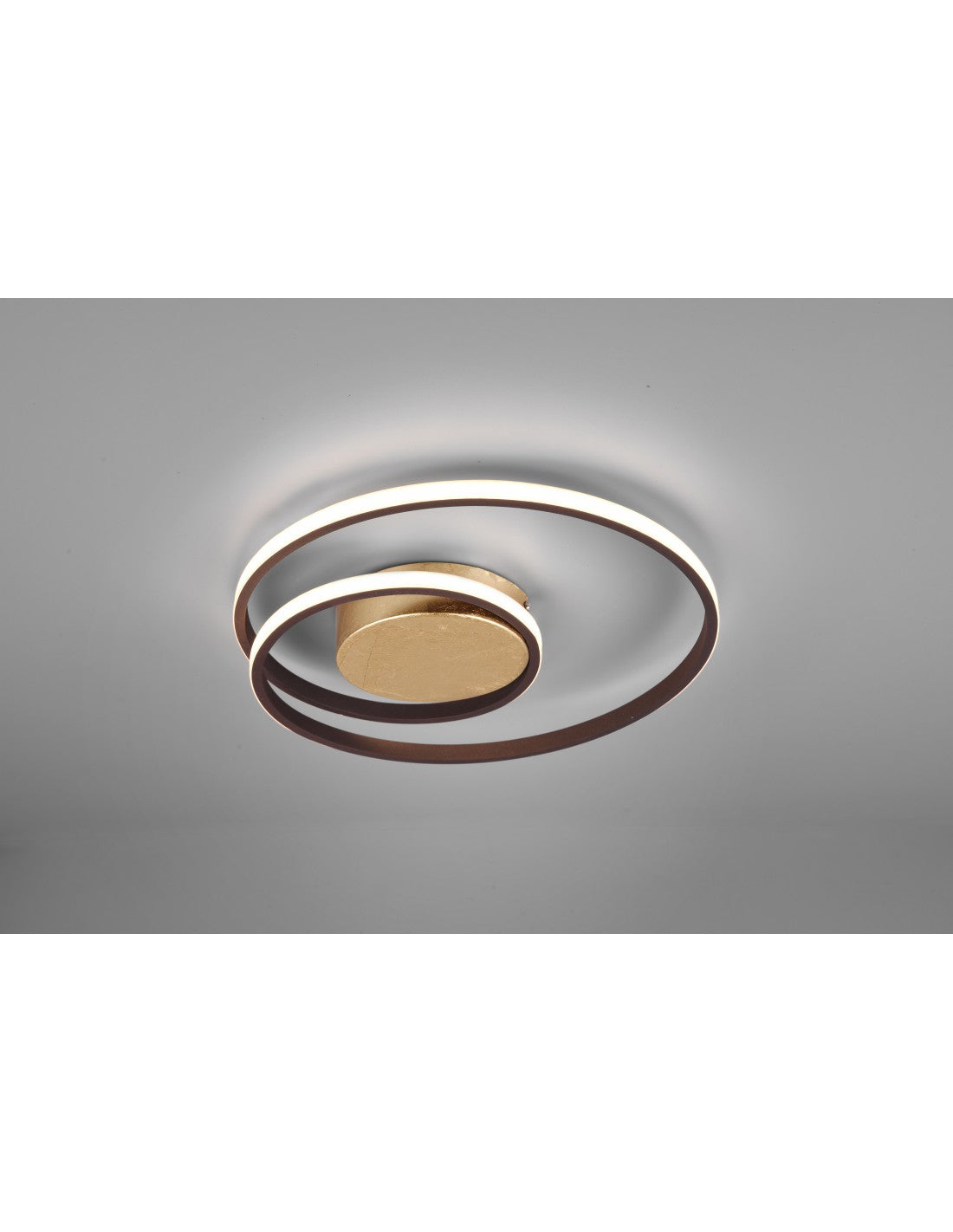 Plafonnier LED Zibal Rusty Spiral 22w Dimmable Ø39 cm Trio Lighting