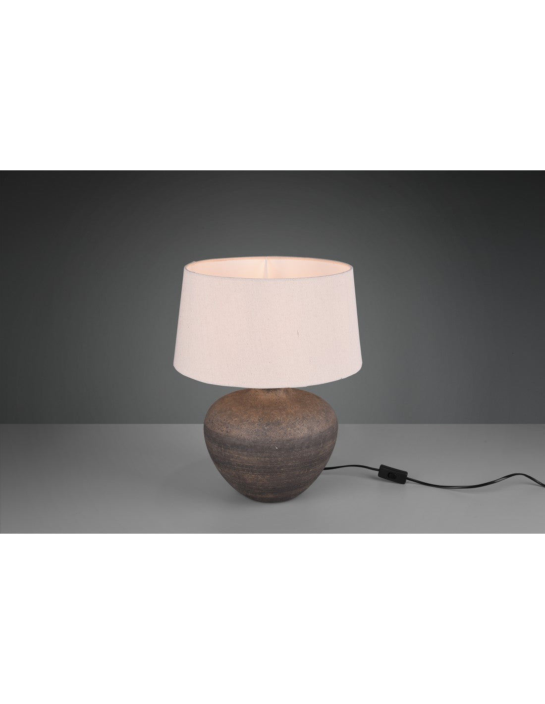 Lampe pied en céramique avec abat-jour Lou Sand Ø38 cm Trio Lighting