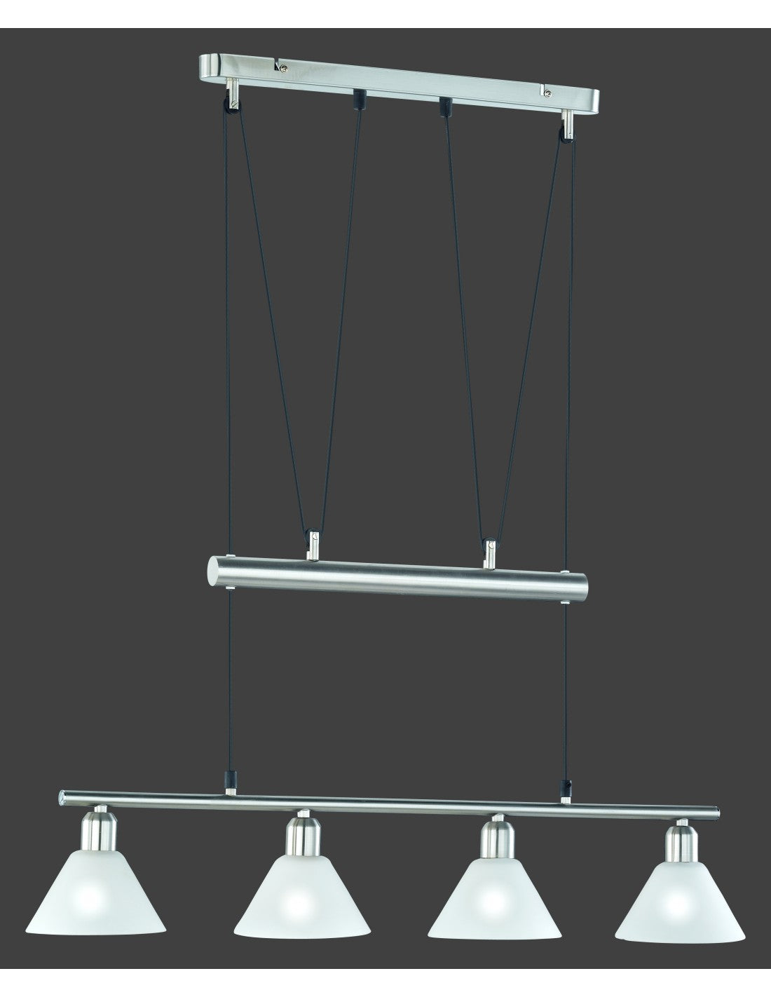 Suspension 4 Lumières Stamina Nichel L80 cm Trio Lighting