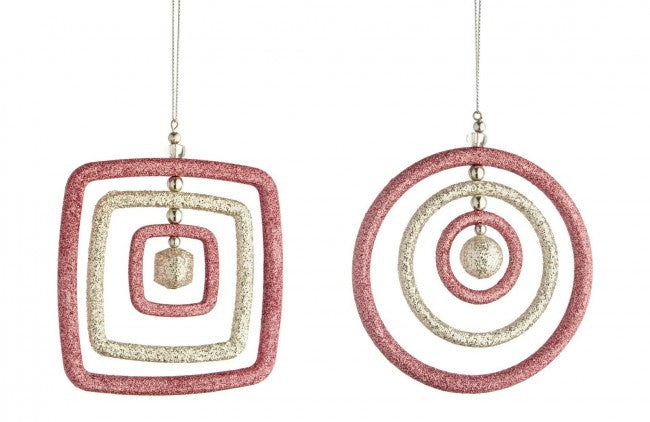 12x PendentifDouble Perle Rose.Assorti