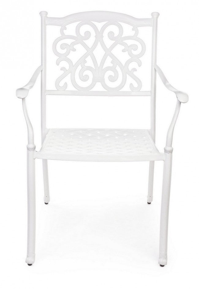 Chaise d'extérieur blanche avec accoudoir Ivrea