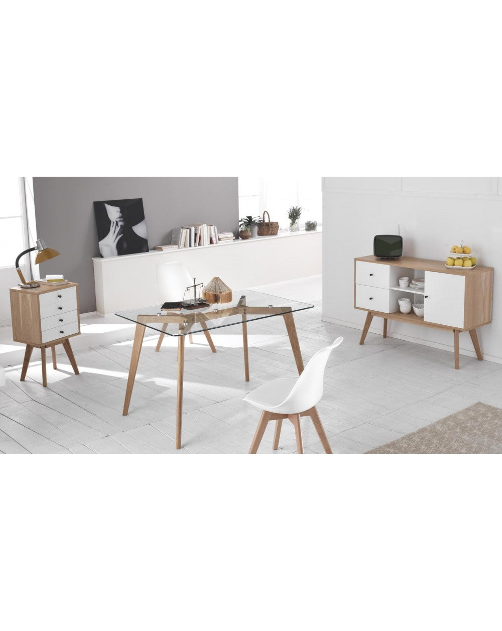 4x chaise nordique Carlotta blanc STS