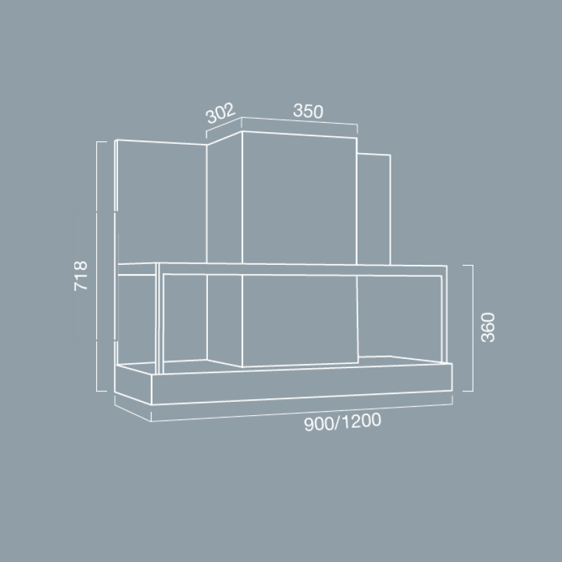 Hotte aspirante ETRA en inox bruni 120 cm