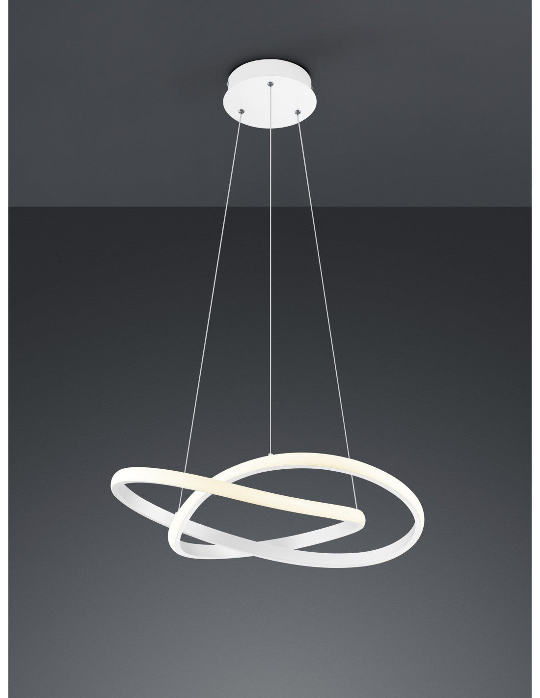 Suspension Cours Moderne Blanc Dimmable LED 27W Ø60 cm Trio Lighting