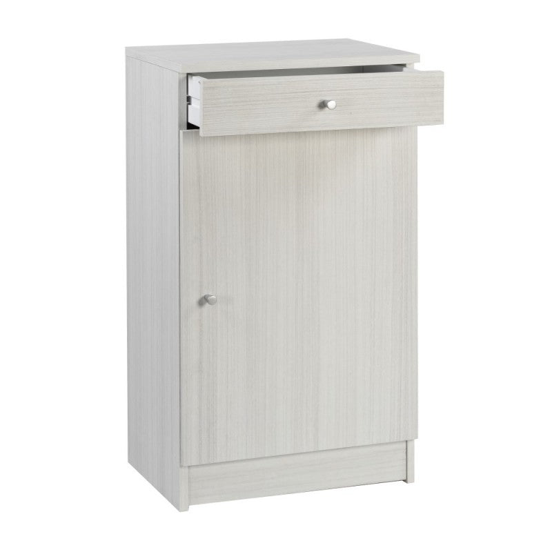 Armoire basse polyvalente avec une porte et un tiroir Eucalyptus 46x34x h80 cm