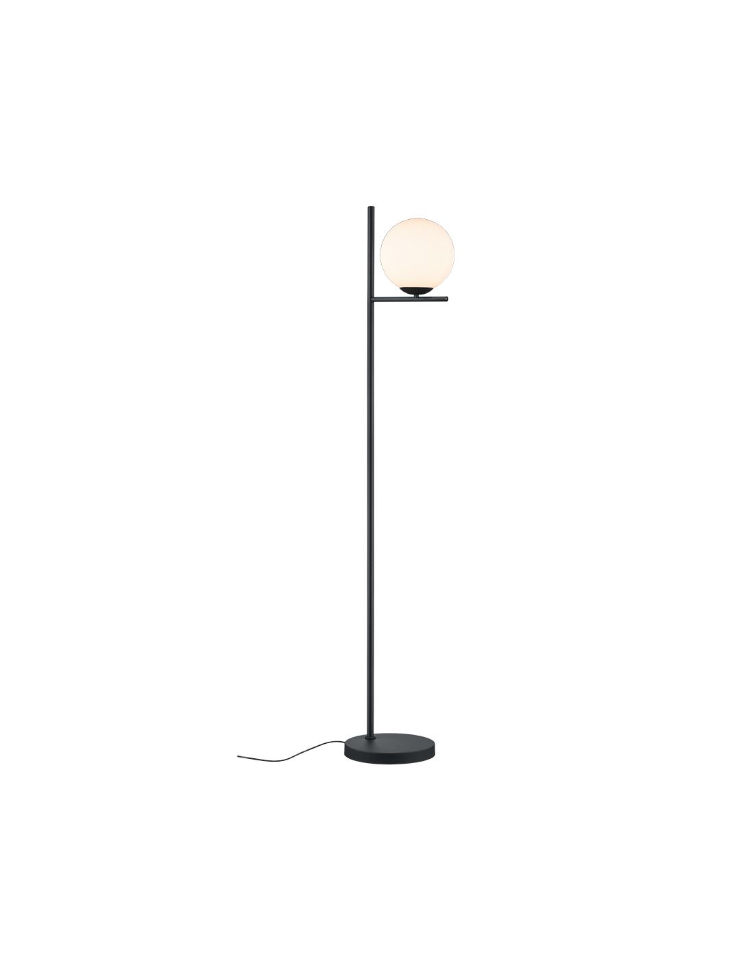 Lampadaire noir moderne avec sphère en verre H150 cm Pure Trio Lighting