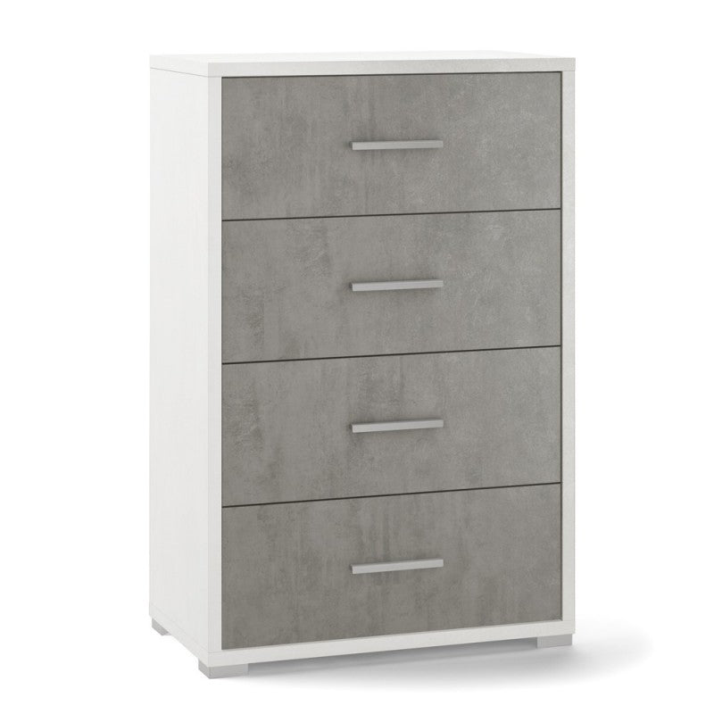 Commode de bureau à quatre tiroirs en Ciment Blanc 51x41x h110 cm