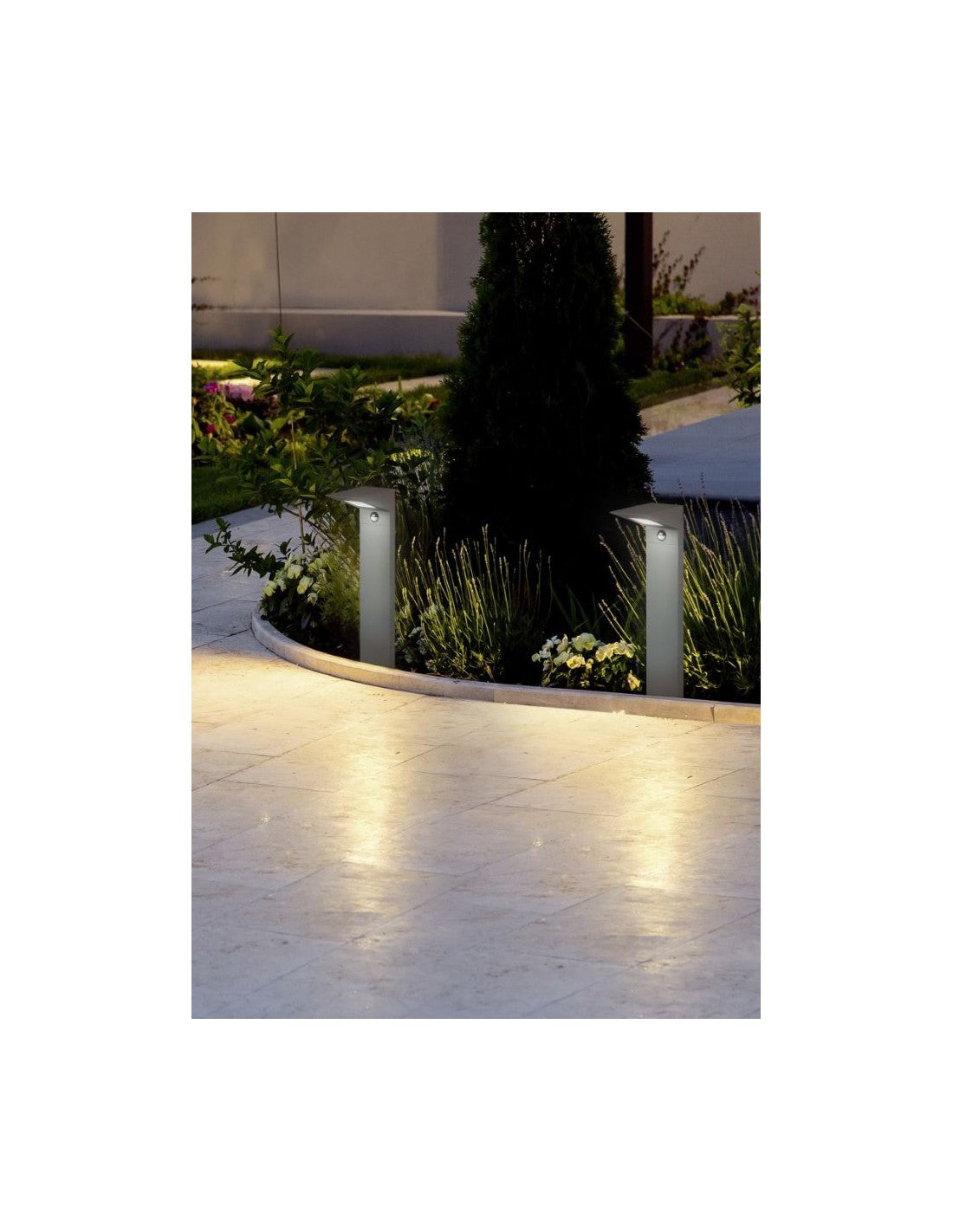 Borne extérieure en aluminium anthracite IP54 LED avec capteur de mouvement d'éclairage Nelson Trio