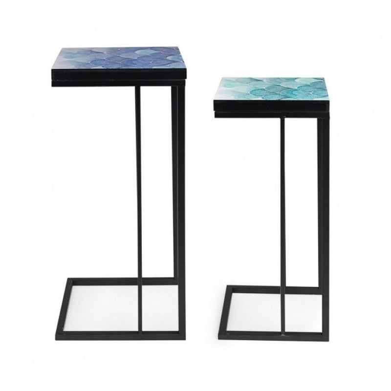 Ensemble de tables basses de mobilier industriel moderne 2 pièces