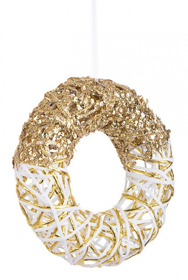 12x couronne blanche pailletée