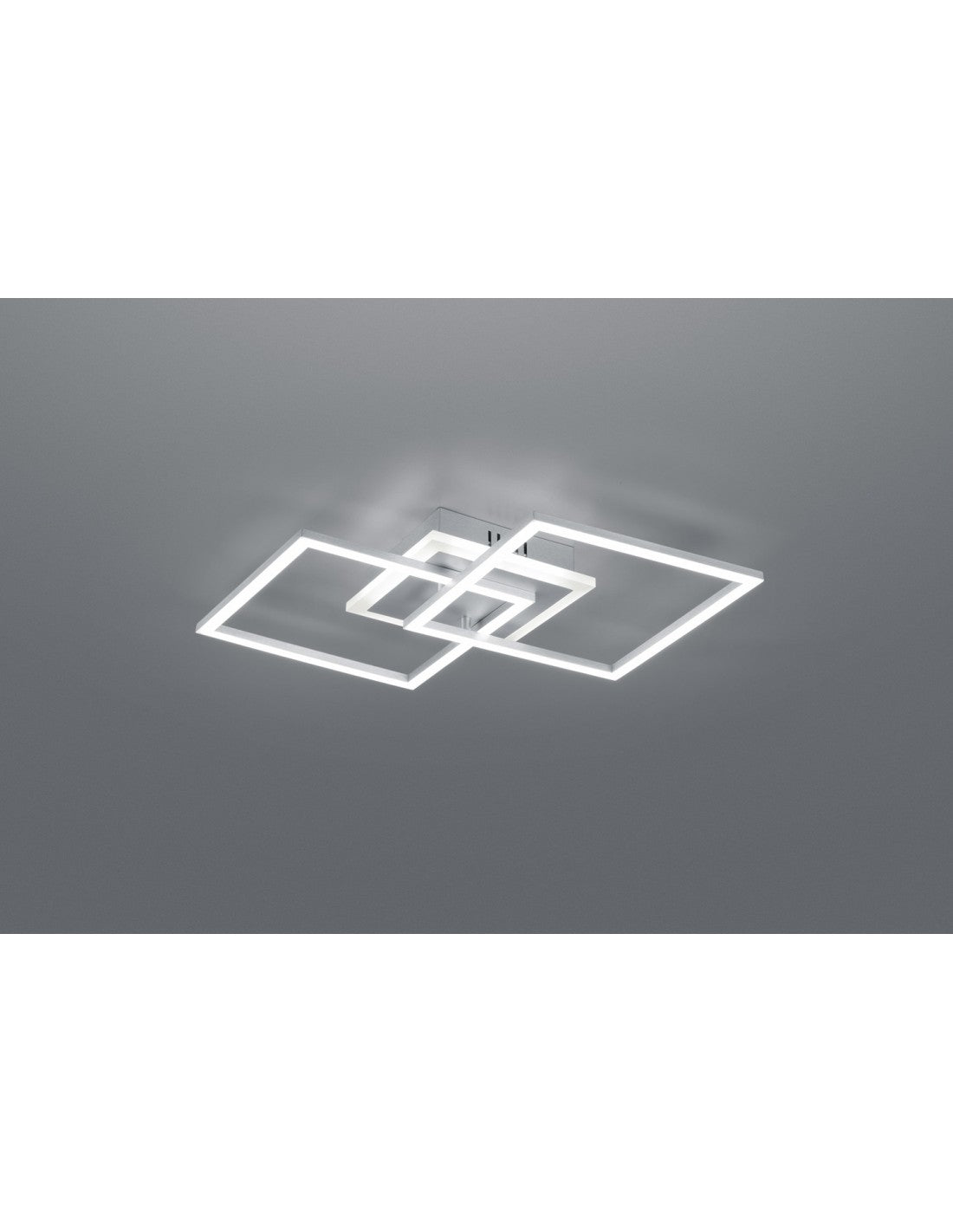 Plafonnier Venida Double Carré Aluminium LED 25w Dimmable L57 cm Trio Lighting