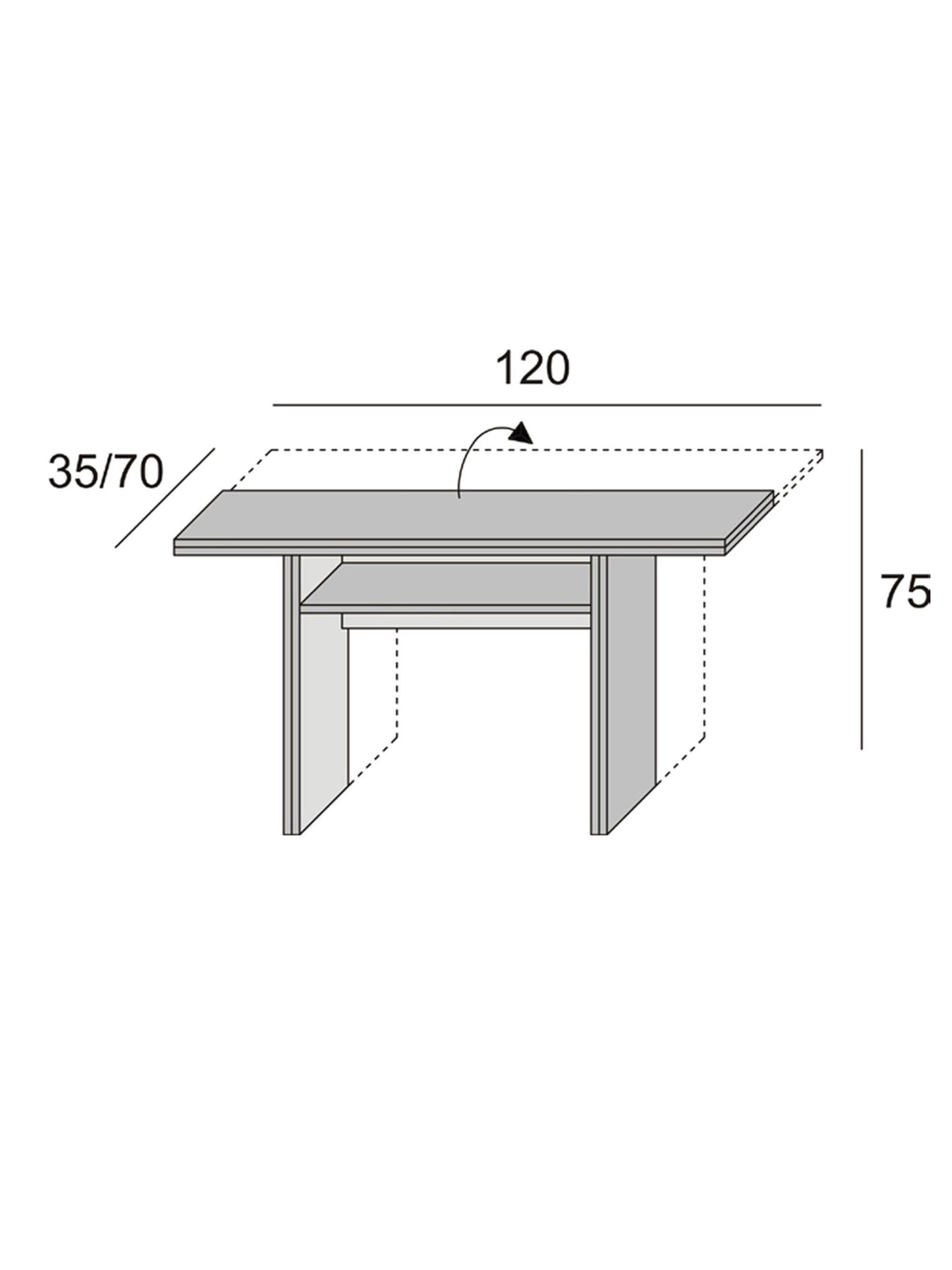 Table console extensible Oplà blanc