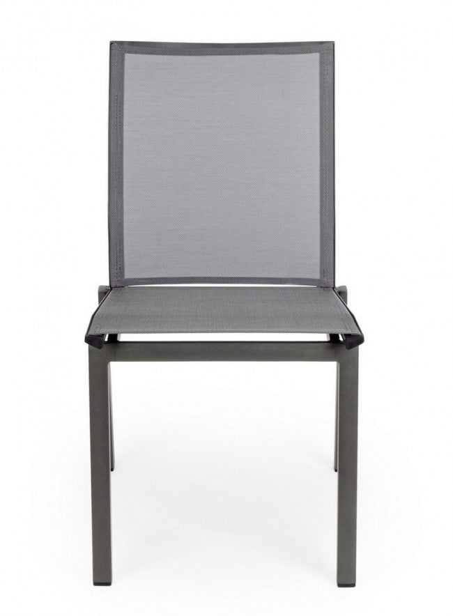 4x Chaise en aluminium style design Anthracite