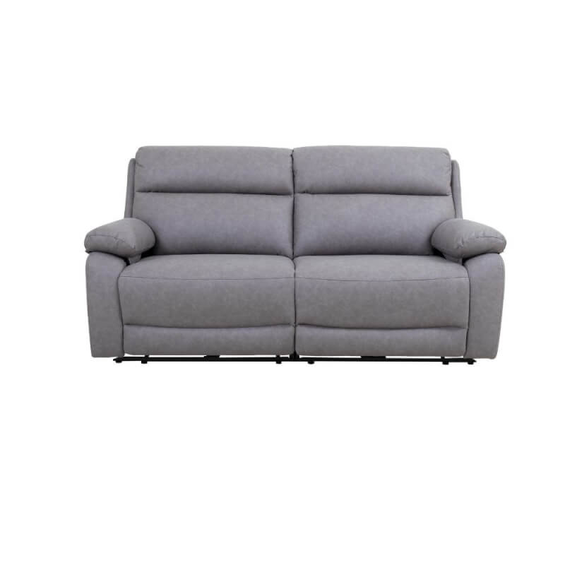 Maxi canapé 2 places Siviglia double fauteuil inclinable électrique nabuk gris clair