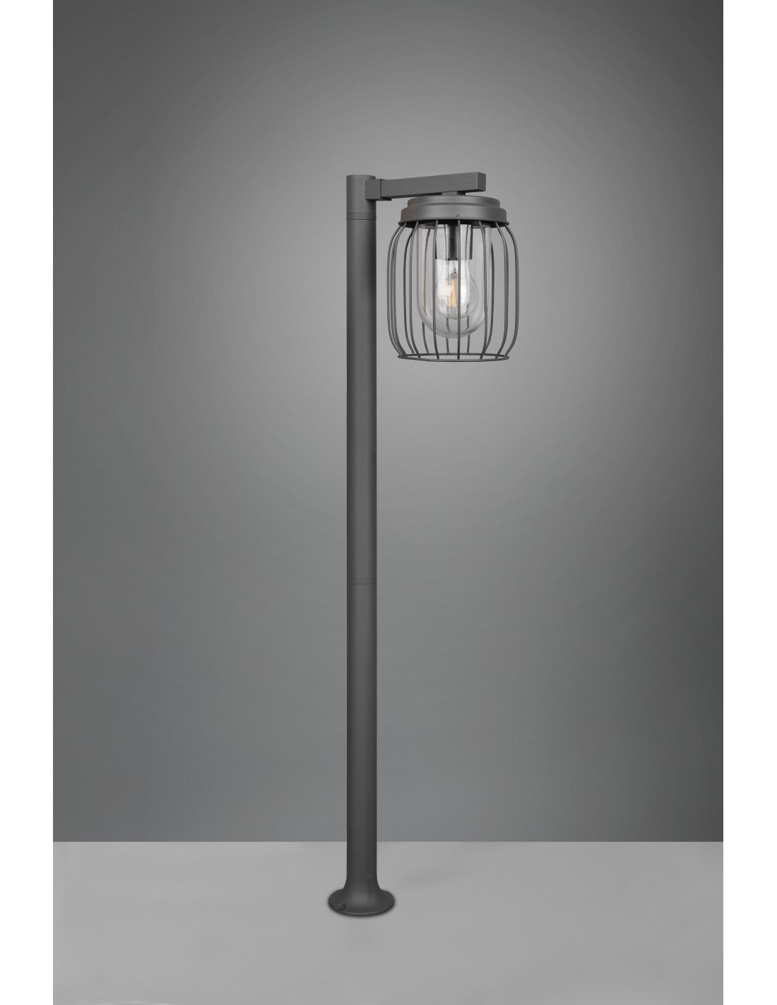 Tuela Poteau Extérieur Diffuseur Cage Métal Anthracite IP44 Trio Éclairage