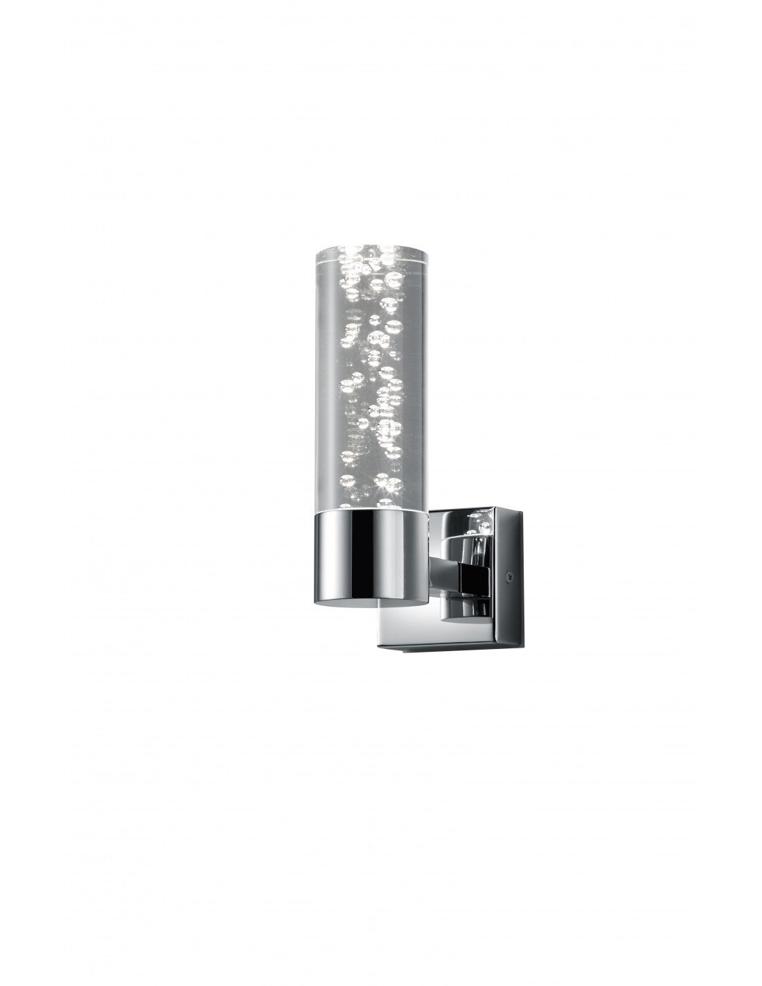 Bolsa Applique LED Abat-jour Cylindre Chromé Effet Bulle IP44 Trio Éclairage