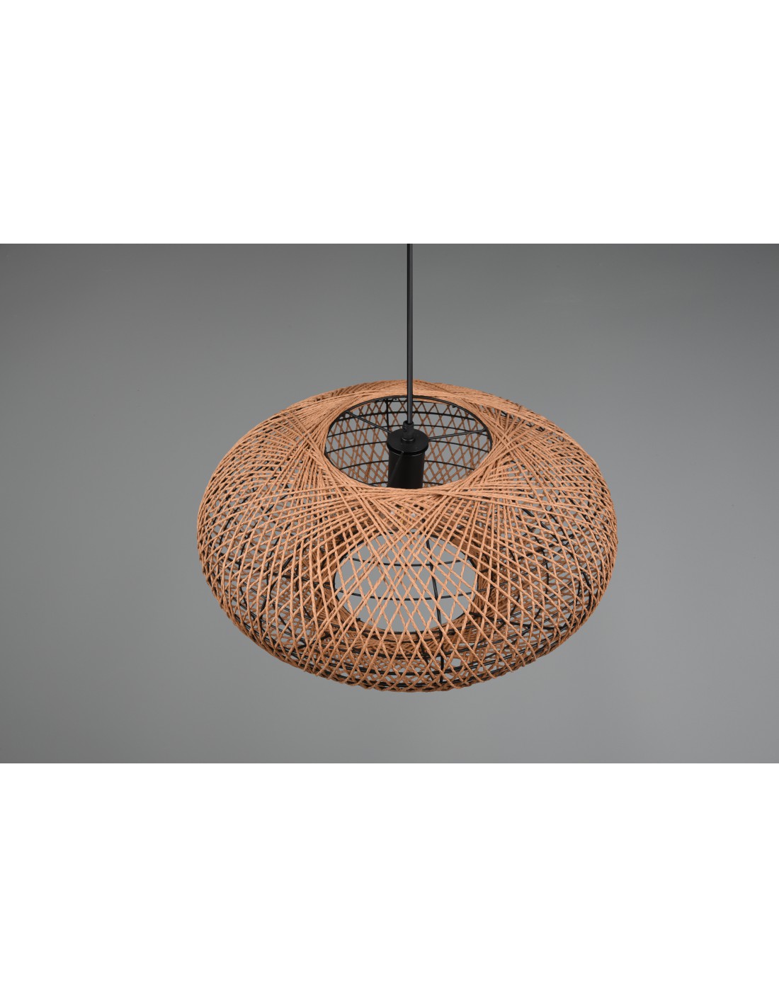 Suspension Maison de Vacances Abat-jour Fibres Naturelles Hedda Trio Lighting