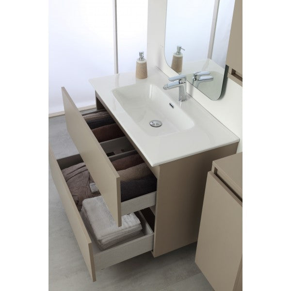 Composition de salle de bain avec deux tiroirs Tortora Pastel Line 90x47x h60 cm