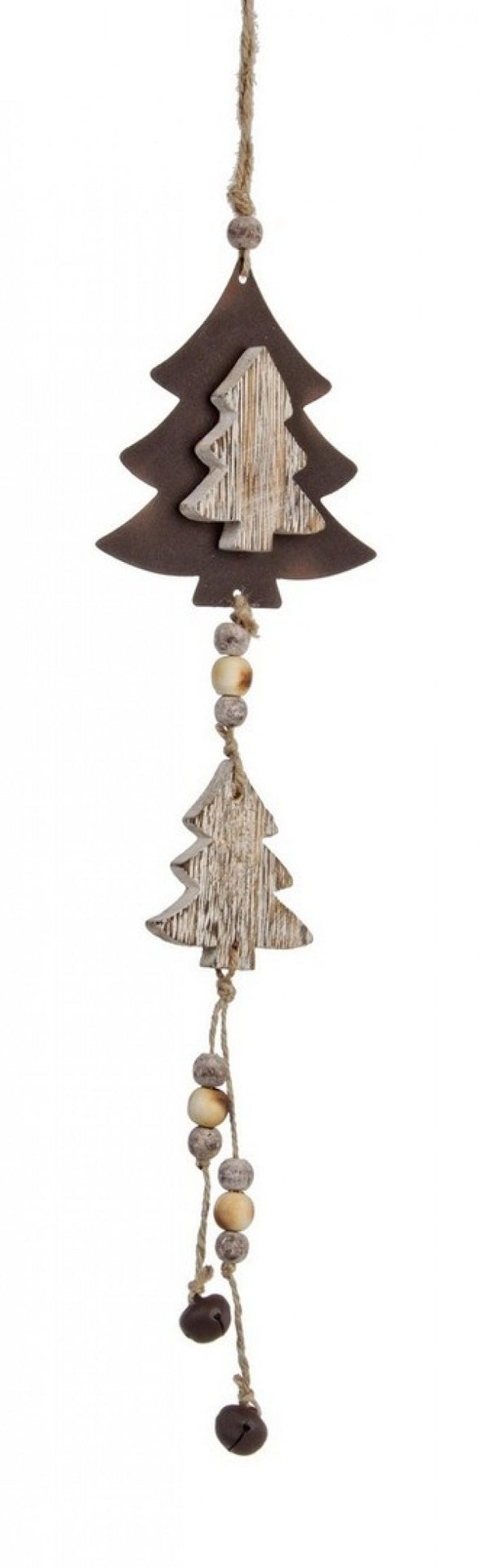 12x Pendentif double en pin de campagne rouillé