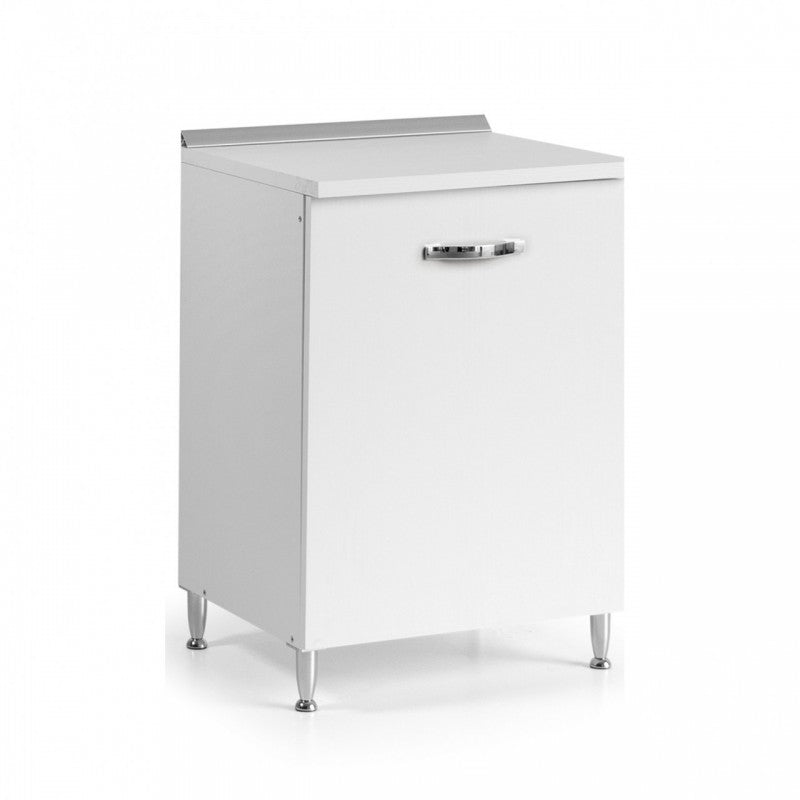 Base de cuisine avec 1 porte en frêne blanc 60x50xH 85 cm