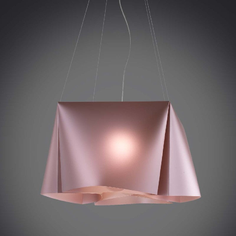 Lustre suspendu à cinq lumières WANDA en Polilux Rose diamètre 59x h31 cm