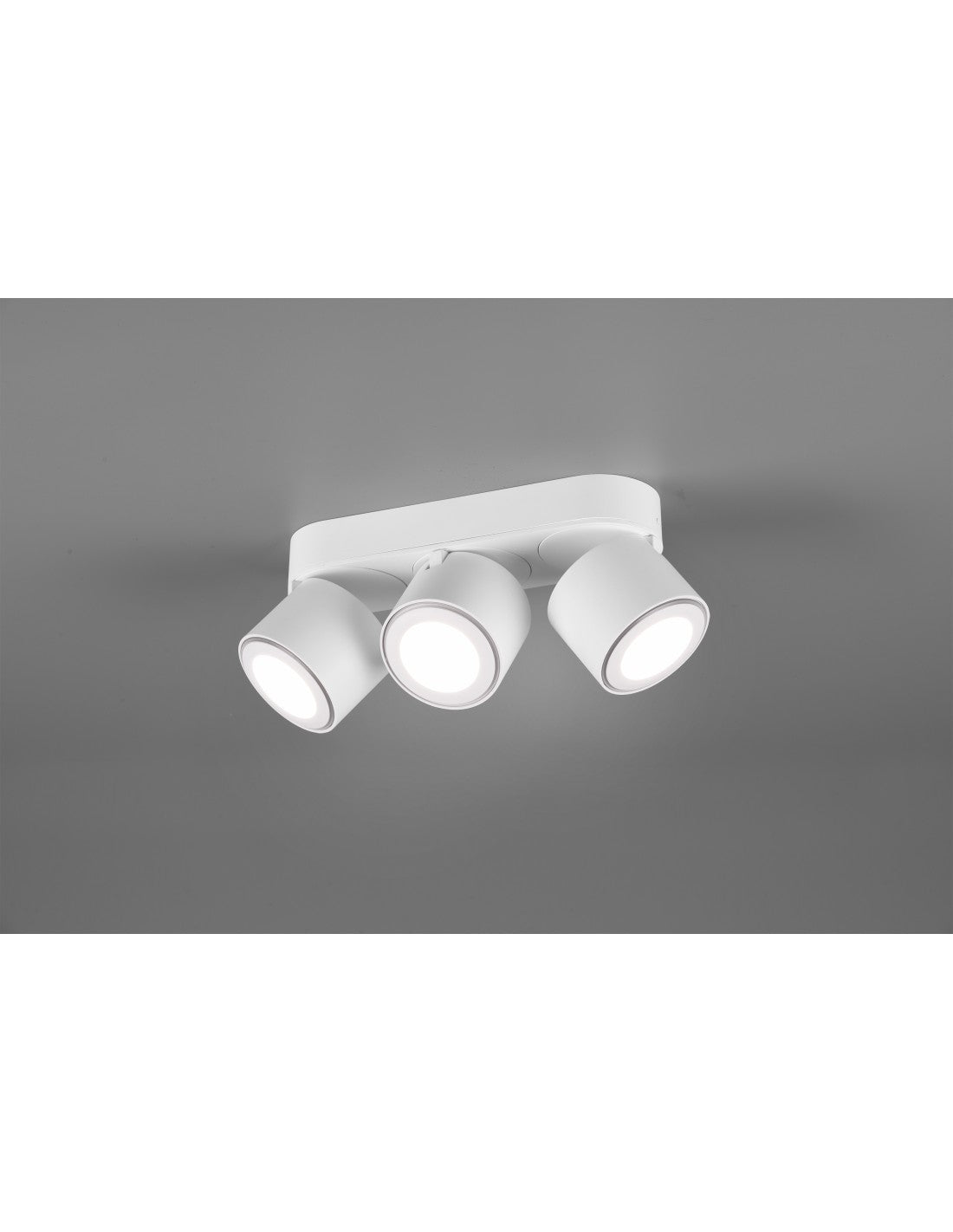 Plafonnier 3 Spots Double Emission LED L27 cm Taurus Blanc Trio Lighting