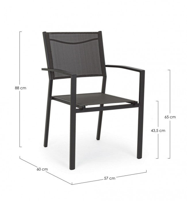 6x Chaise C-Br Hilde Anthracite Lh32 -