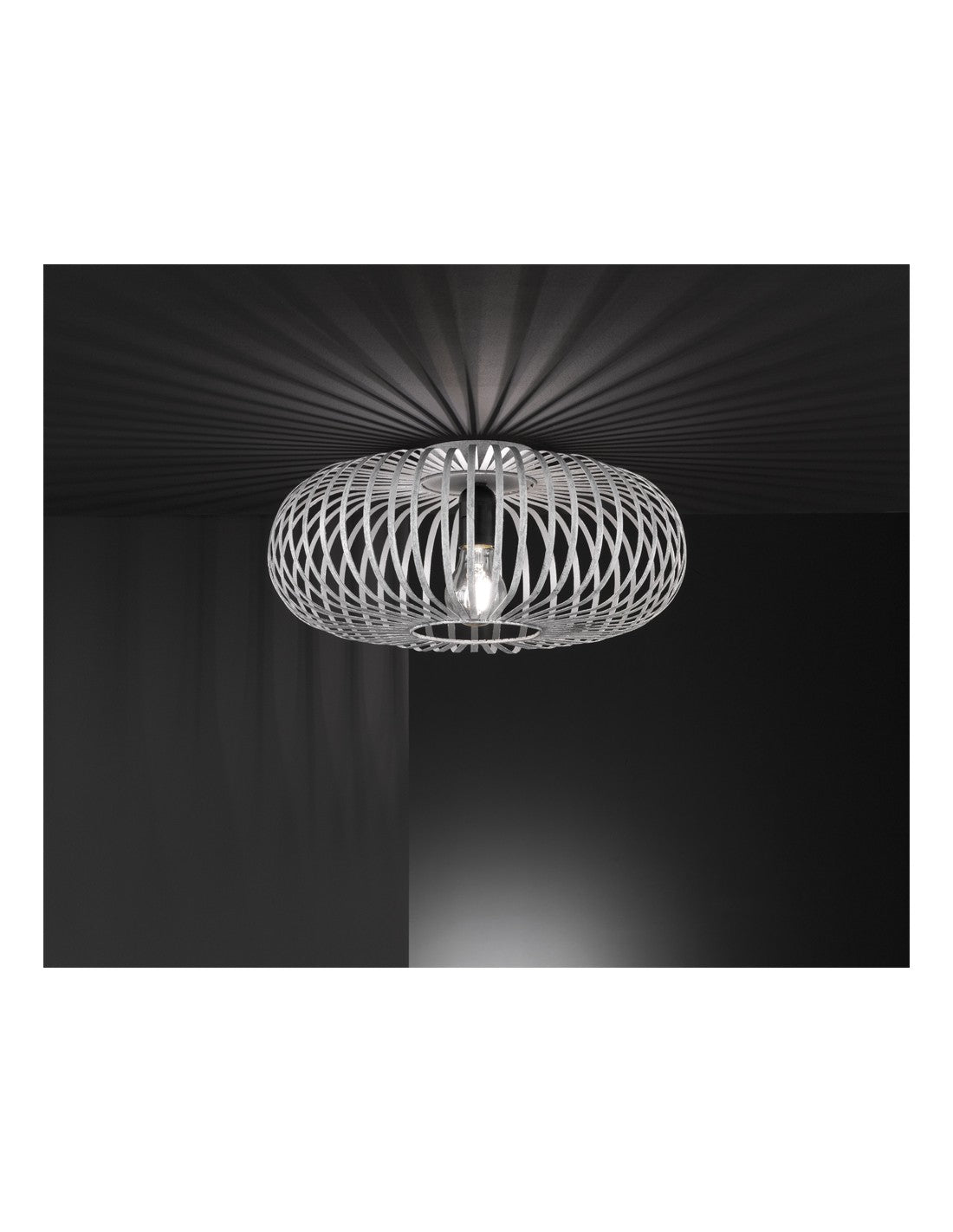 Plafonnier Johann 1xE27 Gris Antique Ø40 cm Trio Lighting