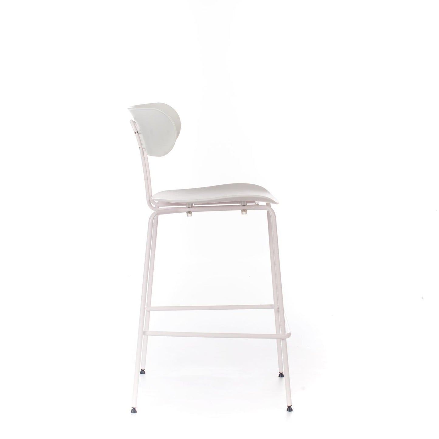 4x Tabouret en polypropylène avec assise blanche