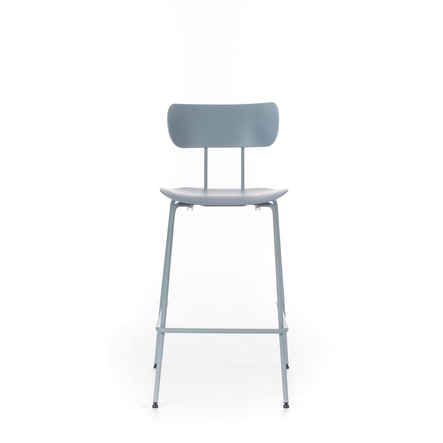 4x Tabouret en polypropylène avec assise bleu clair