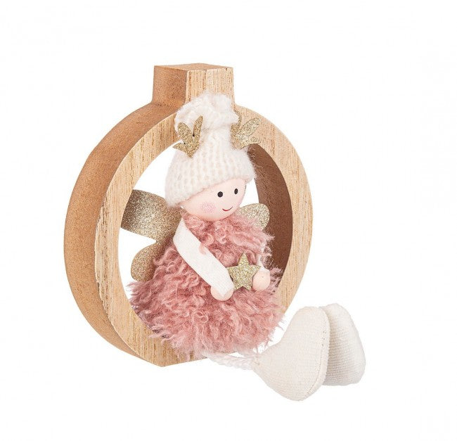 12x Décor de sphère d'ange Maryl rose