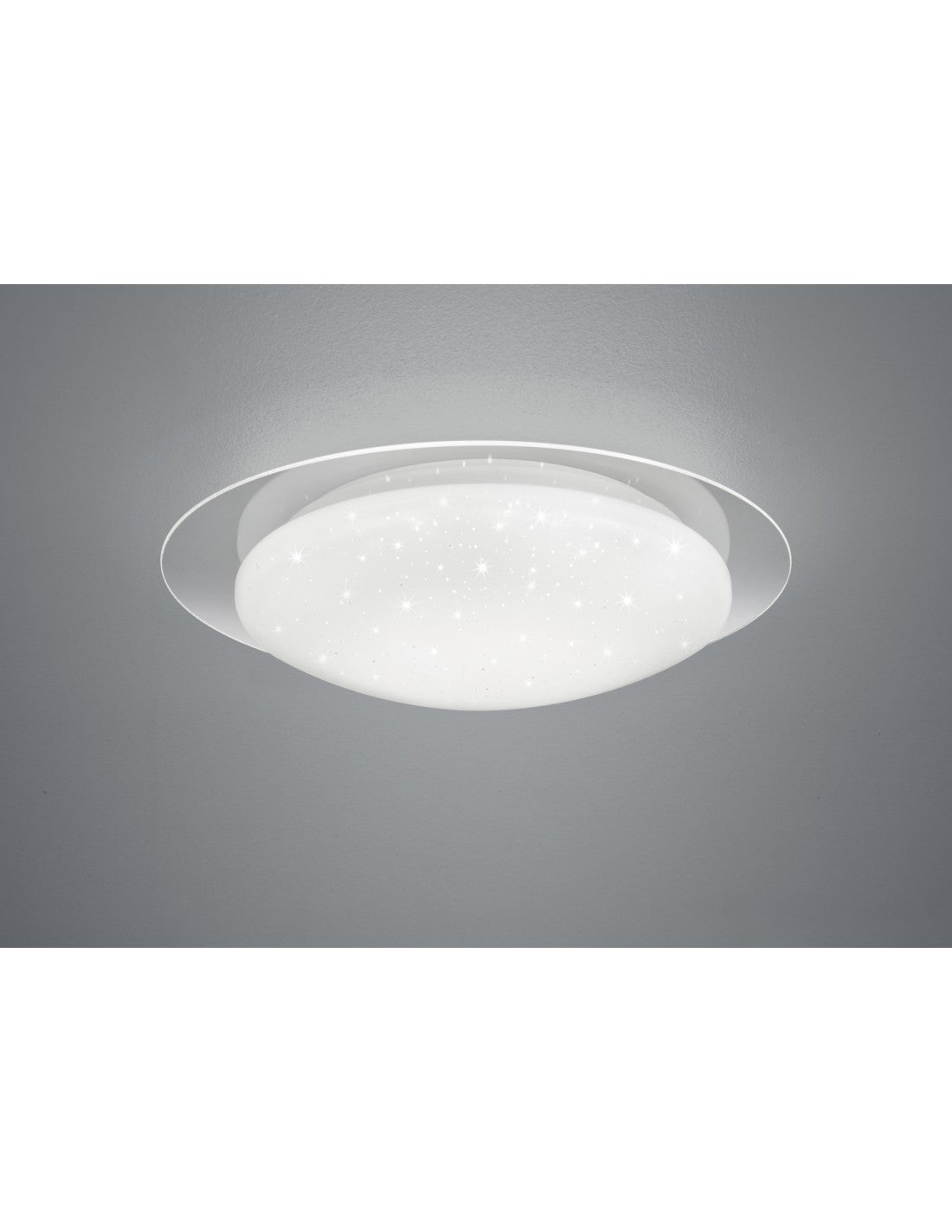 Plafonnier LED Moderne Dimmable Effet Étoile Pailleté Frodo Blanc Ø48 cm Trio Lighting