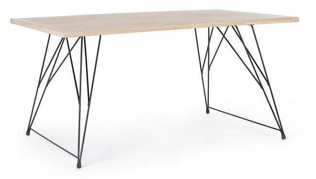 Table design industrielle en bois DISTRICT 160x90x h76 cm