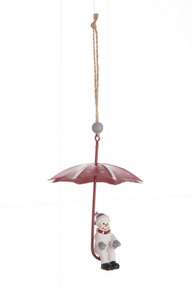 12x pendentif parapluie marionnette rouge à pois