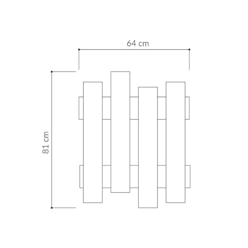 Appendiabiti a muro bianco con 8 ganci Wave 64xh.81 cm