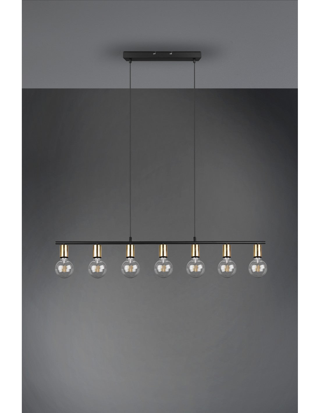 Suspension 7xE27 Vannes Laiton L110 cm Trio Lighting