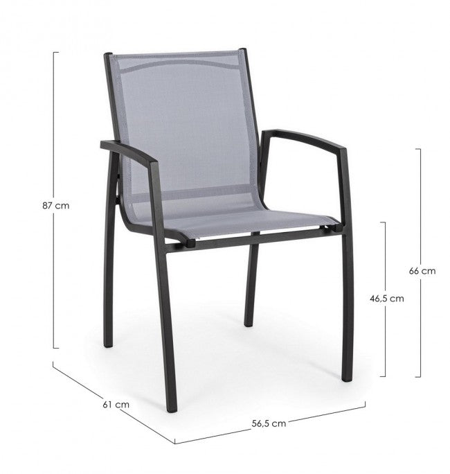 6x Chaise C-Br Hilla Anthracite Lh32 -