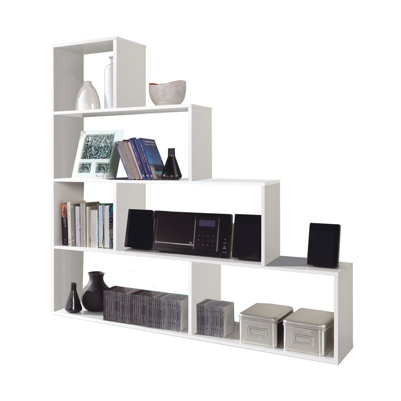 Bibliothèque design diviseur cube blanc 145 x 29 x 145 h cm