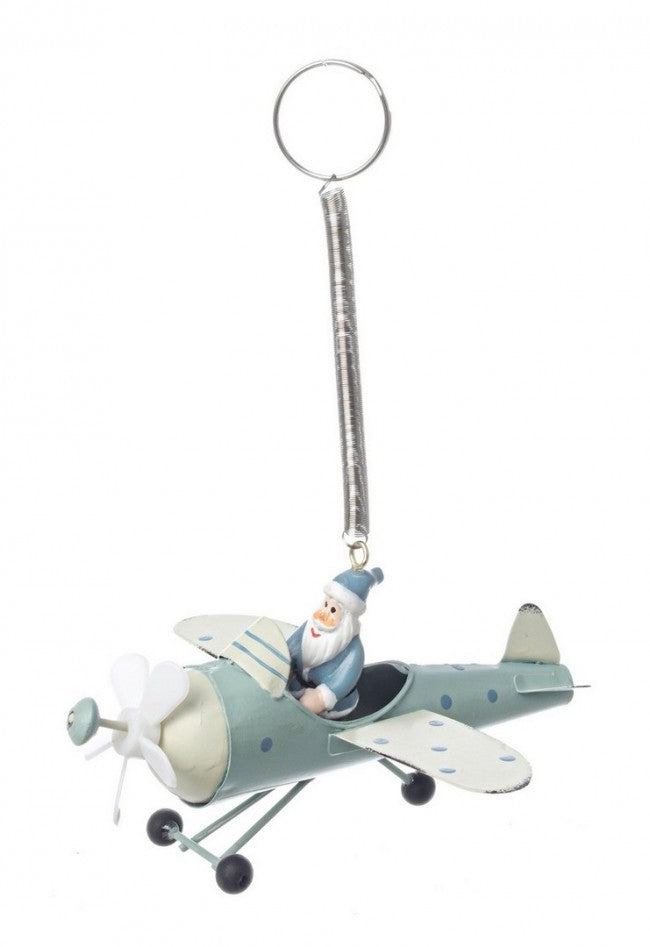 6x Loren C-Spring Pendentif Père Noël Avion Vert