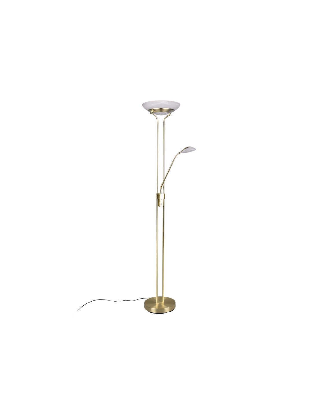 Lampadaire Led à Double Éclairage Spot de Lecture Orson Laiton Trio Lighting