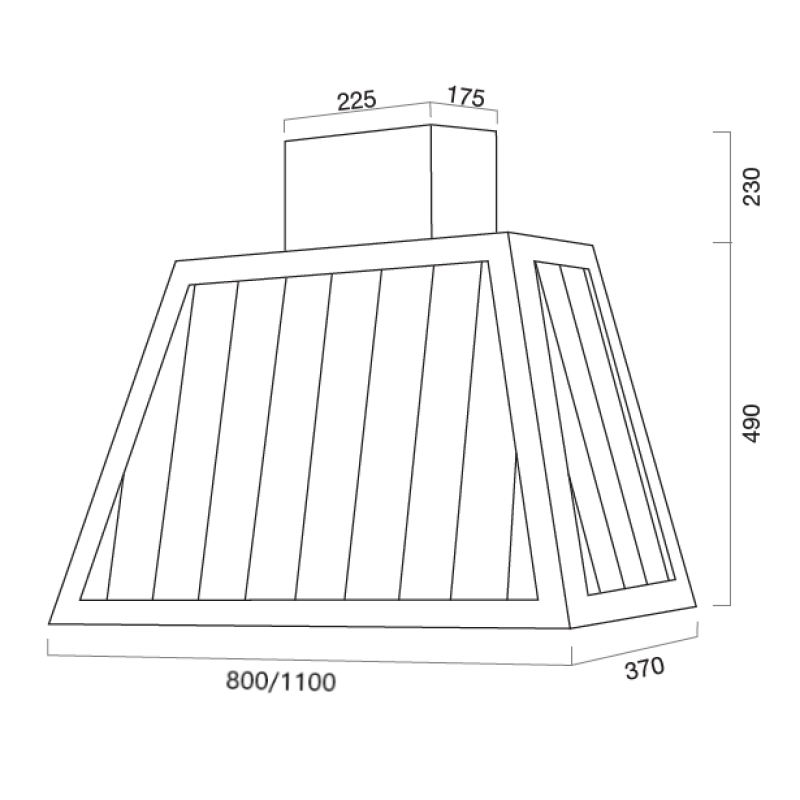 Hotte aspirante GARAGE METAL en inox bruni 80 cm
