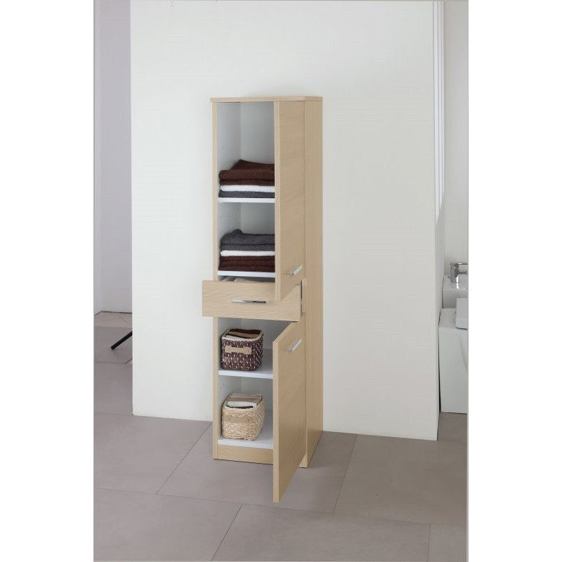 Armoire à serviettes Larice avec deux portes et un tiroir 35x35x h148,5 cm