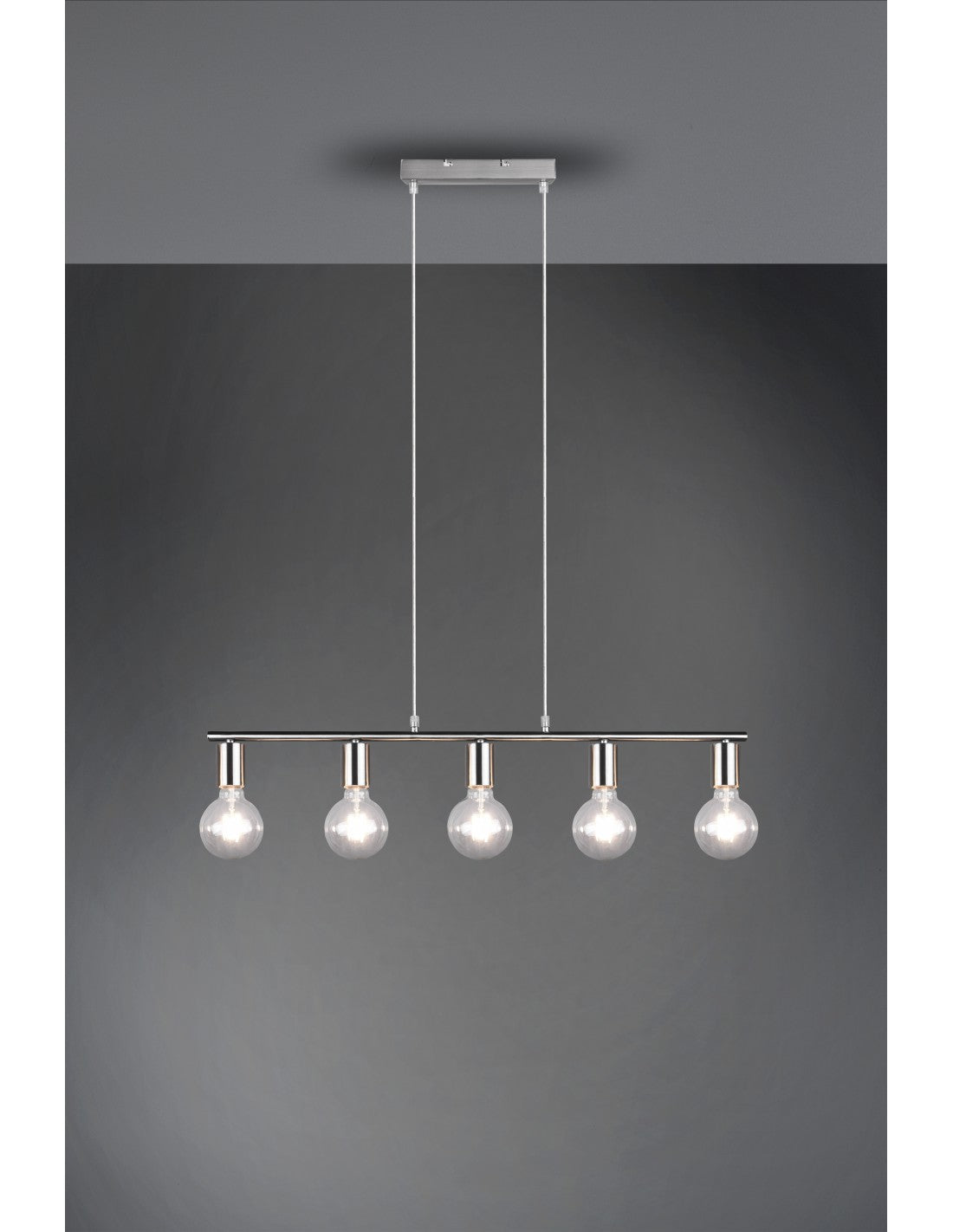 Suspension 5xE27 Vannes Nickel L82 cm Trio Lighting