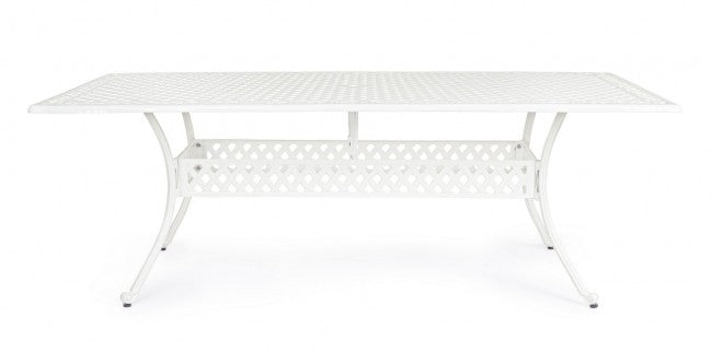 Table d'extérieur rectangulaire blanche Ivrea 107x213 cm